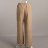 Mujer marrón de pierna recta, tres pantalones sueltos de cintura alta para uso - details 6
