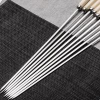 Juego de 20 Palillos para Barbacoa de Acero Inoxidable con Mango de Madera - details 7
