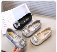 Zapatos de cuero para niños, bailarinas con hebilla de diamantes de imitación para niñas, primavera y otoño, zapatos de fiesta informales a la moda de princesa para niños - details 5