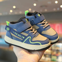 Zapatos deportivos para niños 2025 primavera y otoño nuevos zapatos casuales para niños y niñas zapatos de tablero para niños de tamaño medio de parte superior alta zapatos de bebé de suela suave solo - details 1
