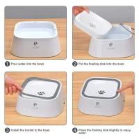 Fuente de agua para perros alimentador lento de agua antiderrame o sin derrames automático antisalpicaduras cuenco para mascotas - details 5
