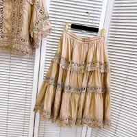 Conjunto de Vestido y Traje para Mujer de Dos Piezas Top Blanco, Falda Plisada, Abrigo de Encaje Bordado Moda de Verano 2025 - details 12