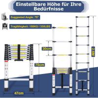 Escalera Telescópica de Aluminio Extensible, Antideslizante, Multiusos Carga de 150kg - details 22