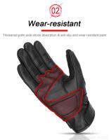 Guantes Retro de cuero para montar en motocicleta, anticaída, transpirables, resistentes al desgaste, de dedo completo, novedad de 2024 - details 4