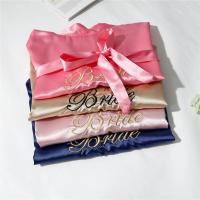 Bata de novia para dama de honor, bata de baño tipo kimono bordada, camisón informal de satén corto, ropa de dormir Sexy para mujer - details 10
