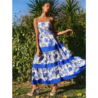 Vestido de verano 2025 en estilo boho chic, falda fluida, moda europea, vacaciones en la playa con volantes. - details 0
