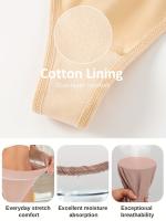Ropa interior de mujer de 6 piezas, tangas sin costuras de color sólido, suaves y cómodas, elasticidad, moda femenina, material de nailon, estilo elegante, forro de algodón, cintura baja, tejido de punto, tangas cuerdas en V, colores surtidos - details 6