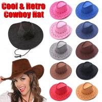 Fashion Unisex Suede Cowboy Hat Fancy Dress Jazz Hat Western Style Wide Brim Felt Fedora Hat Panama Cap Headwear Cap - details 0