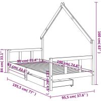 Estructura de Cama Infantil con cajones Madera de Pino 80x160cm - details 18