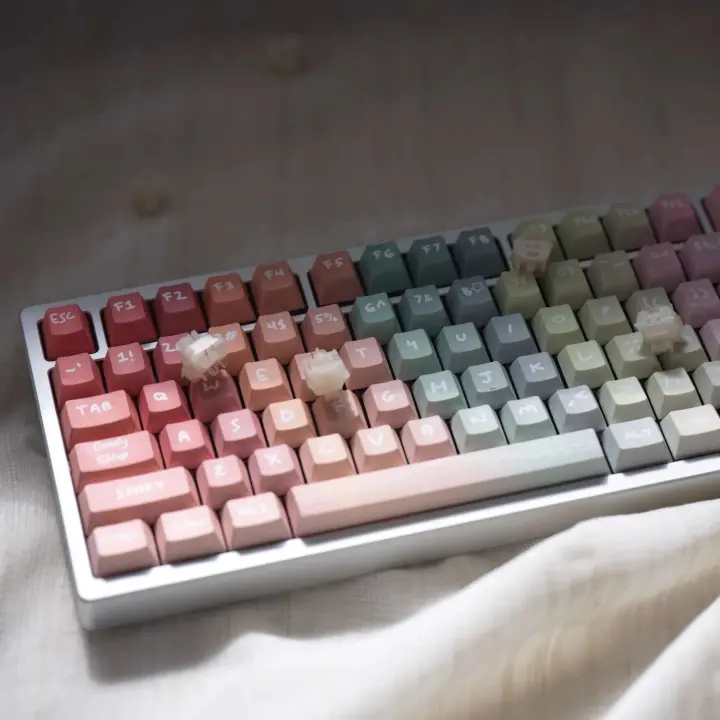 Arco iris colorido Original altura de fábrica sublimación de cinco lados teclado Nical Keycap 134 teclas pequeño juego completo - 1