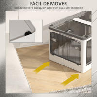 HOMCOM Caja de Almacenamiento Apilable con Tapa 69L Caja Organizadora Plegable con Ruedas Contenedor de Plástico con Acceso a 5 Lados 60x42x34 cm - details 5