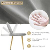 Tocador Maquillaje con Espejo de Luz Regulable en 3 Niveles, Tocador con 3 Cajones, Escritorio Grande 100x40 cm, Silla Ajustable en Respaldo de Terciopelo, Blanco+Crema+Dorado, MB6105ws - details 23