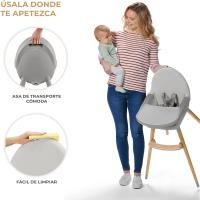 bebé 2 en 1, Silla Infantil, Trona portatil, Patas de Madera, Bandeja Ajustable, Fácil de limpiar, para niños, Beige - details 22