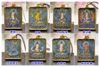 Colgante de titanio stl pur pintado a mano Ocho grandes guardianes de Npal Xizang Thangka ncklac Gawu caja color dorado dos no - details 8