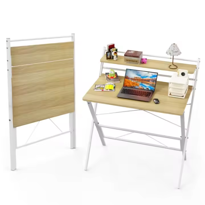 Escritorio Plegable Blanco Ideal para Hogar, Oficina Tamaño 80 x 50 x 107 cm - 1
