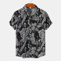 Camisa vaquera hawaiana para hombre, top de manga corta de secado rápido, ropa de vacaciones, entretenimiento en la playa, verano - details 9