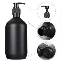2 botellas vacías con bomba de jabón de plástico negro, recipiente para loción, dispensador de champú, artículos de baño, 300/500ml - details 1