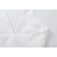 OUWU- Zevity, Moda Para Mujer, Diseño De Flores Con Un Solo Pecho, Chaleco Blanco Con Cuello Halter, Chaqueta De Oficina Para Mujer, Chaleco Corto Sin Mangas, Tops - details 6