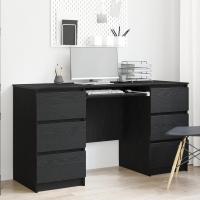 Escritorio Mesa Trabajo Estudio Muebles de Oficina Despacho Ordenador Decoración Capacidad de Almacenamiento de Madera Contrachapada Roble - details 32