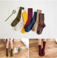 Calcetines de Algodón Sueltos para Mujeres Retro Color Sólido para Otoño-Invierno - details 2
