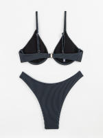 Conjunto de Bikini de Dos Piezas Negro Traje de Baño Sexy para Mujeres Estilo Biquini Brasileño - details 21