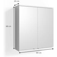 Armario con espejo para baño Roy, blanco, 60 x 68 cm - details 2