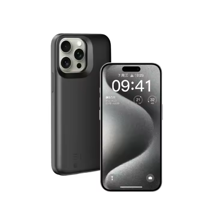 Funda De Batería 10000mAh Para IPhone 15 Pro Max, Banco De Energía, Cubierta De Carga Para IPhone 15 Plus, Funda Cargador Con Soporte. - 1