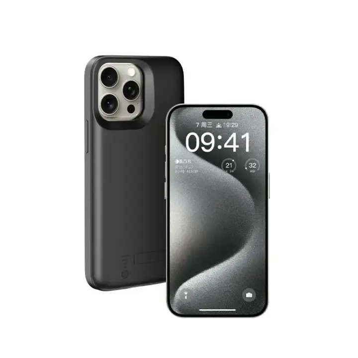 Funda De Batería 10000mAh Para IPhone 15 Pro Max, Banco De Energía, Cubierta De Carga Para IPhone 15 Plus, Funda Cargador Con Soporte. - 1