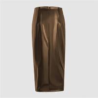 Falda negra por debajo de la rodilla de cuero PU para mujer, paquete de otoño e invierno con cordones, falda de tubo por debajo de la rodilla, ropa de calle coreana para club nocturno de cintura alta - details 11