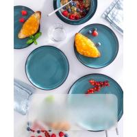 26 x 26 x 3 cm Juego de 6 Platos Grandes de Gres - Elegantes Platos para Comida, Apto para Lavavajillas y Microondas - Set de Vajilla para 6 Personas - Pure Living en azul humo - details 3