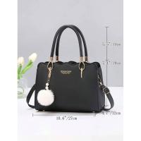 1 bolso de mano de gran capacidad para mujer, colgante de bola de lana a la moda, adecuado para el trabajo, compras y otros ocns Mochila de lujo de alta gama - details 5