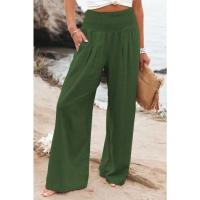 Primavera y verano, superventas, ropa para mujer, nuevos pantalones casuales de pierna ancha tejidos de algodón y lino, pantalones de pierna ancha para playa para mujer - details 8