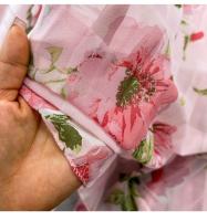Elegante vestido midi de manga larga con corte en A y falda plisada, cintura ceñida, dobladillo de gasa, estampado floral coreano Sle Commute - details 17