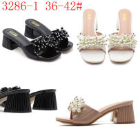 Tacones altos con tiras, tacones gruesos, perlas versátiles, sencillos. - details 17
