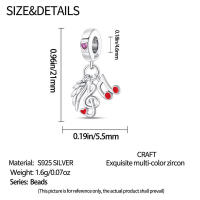 Cuentas para hacer joyas, dijes de alas de notas, compatibles con pulsera de plata - details 3