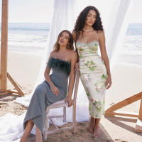 BUNO-Vestidos de invitados de boda para mujer, fiesta de noche elástico para Vestido de satén, traje Floral elegante para Festival y Club nocturno, verano - details 0