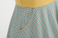 Vestido largo Retro de Navidad, cuello de pie, lazo de corbata, a cuadros, grande - details 7