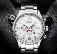 Reloj de Acero Inoxidable con Correa de Negocios Casual CURREN 8056 Calendario de Cuarzo de Lujo para Hombres Resistente al Agua Estilo Formal - details 0