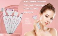 Maquinilla de afeitar eléctrica para mujer 4 en 1, maquinillas de afeitar corporales indoloras recargables y removedor de vello facial para bikini, piernas, cuerpo, cara, axilas, indoloras, recargables, portátiles, juego de afeitadoras corporales para muj - details 0