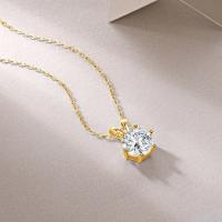 Collares con colgante de diamantes de moissanita de oro auténtico de 14k con cadena de plata de ley 925 para mujer, regalos de compromiso de boda y San Valentín - details 7