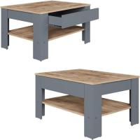 Mesa de centro, mesa central, mesa de sofá, madera ecológica, diseño moderno, estilo nórdico, medidas: 92,2 x 65 cm - details 33