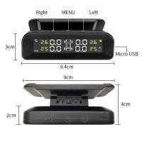 Sistema de Monitor de alarma de neumáticos de coche TPMS inteligente, pantalla de 4 sensores, advertencia de temperatura de presión de neumáticos inteligente Solar - details 12