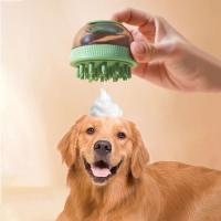 Cepillo de ducha multifunción TPR para perros y gatos, cepillo de aseo para perros con dispensador de champú, cepillo de baño para mascotas, dientes finos y gruesos suaves - details 0