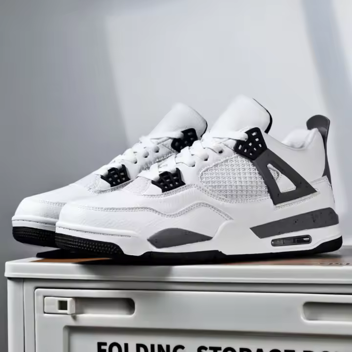 2025 nuevos zapatos acolchados de aire zapatillas para parejas 4 generaciones de zapatillas de baloncesto zapatillas transpirables - 1