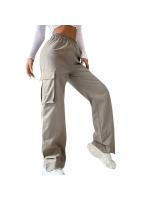 Pantalones cargo rectos a la moda para mujer, pantalones informales con cintura elástica para mujer - details 7