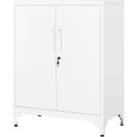 Archivador de Oficina, Armario Multifuncional, 2 Puertas, con Cerradura, Almacenamiento de Acero, para Sala de Estar, Gris Mate OMC013G01 - details 32