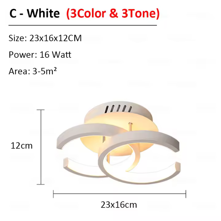 Luz LED Moderna TOMAXIN con Marco Cuadrado Negro y Blanco de 24CM para Iluminación de Salas Dormitorios y Pasados Interiores Ajustable en Color - 1