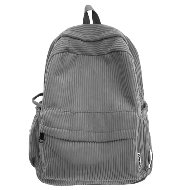 Mochilas escolares de gran capacidad 2024 de alta calidad para mujeres, mochila de cremallera con respaldo suave de pana. - 1
