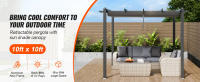 SucceBuy Pérgola retráctil para exteriores con dosel, sombrilla moderna de aluminio para patios, jardines, terrazas y patios traseros - details 0