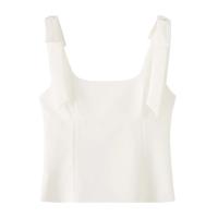 PB & ZA 2025 arco cuello cuadrado simple casual temperamento sling tops de color sólido novedad de verano ropa de mujer - details 5
